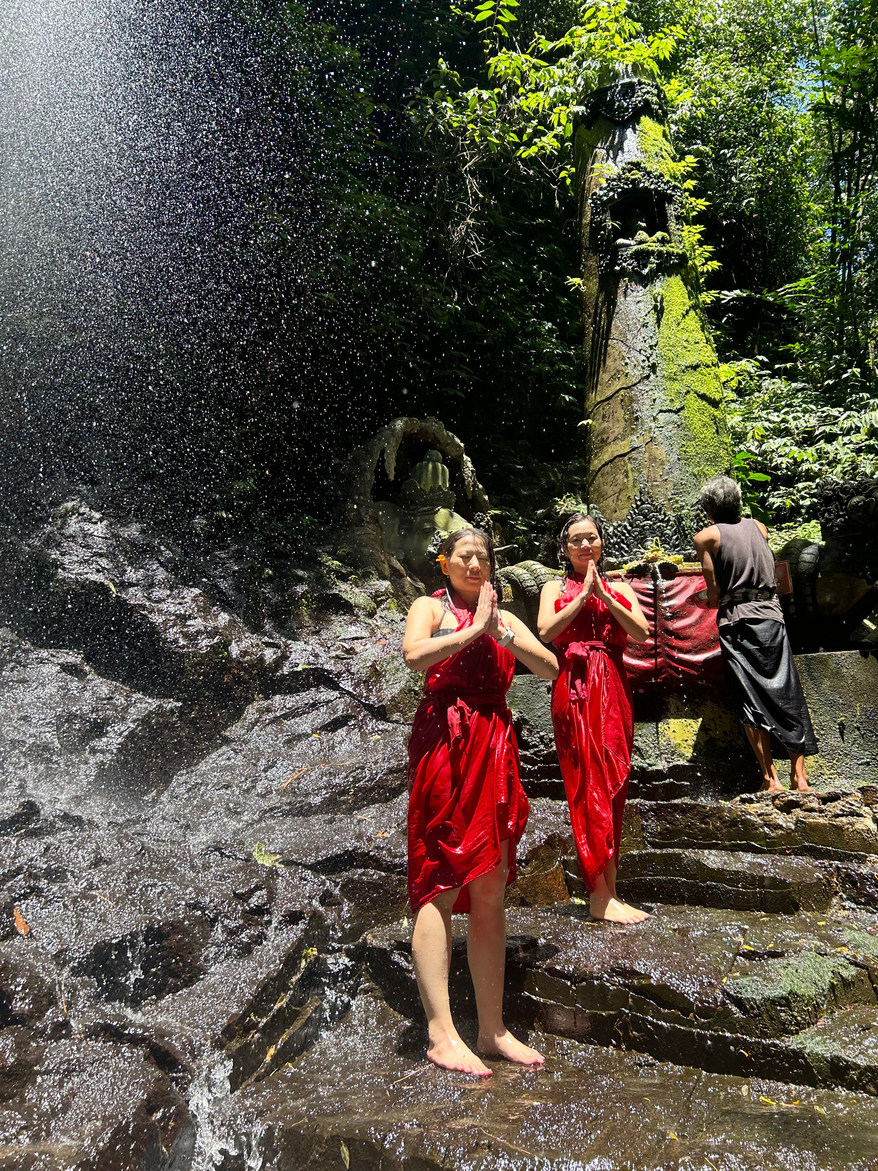 Melukat at Secluded Waterfall Temple